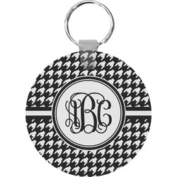 Houndstooth Round Plastic Keychain (Personalized)