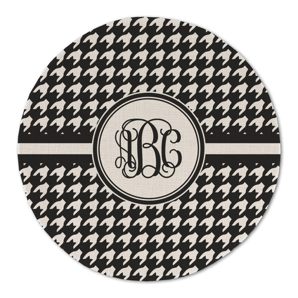 Houndstooth Round Linen Placemats - FRONT (Double Sided)