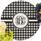 Houndstooth Round Linen Placemats - Front (w flowers)