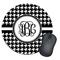 Houndstooth Round Mouse Pad
