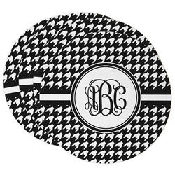 Houndstooth Round Paper Coasters w/ Monograms