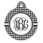 Houndstooth Round Pet ID Tag - Large (Personalized)