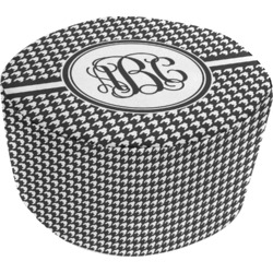 Houndstooth Round Pouf Ottoman (Personalized)