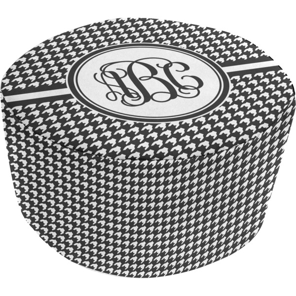 Custom Houndstooth Round Pouf Ottoman (Personalized)