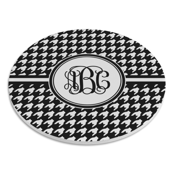 Houndstooth Round Stone Trivet - Angle View