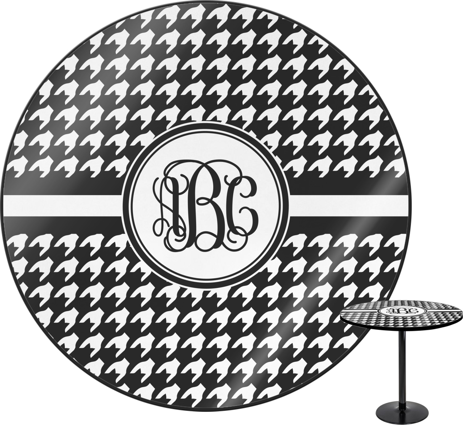 Custom Houndstooth Round Table Personalized YouCustomizeIt