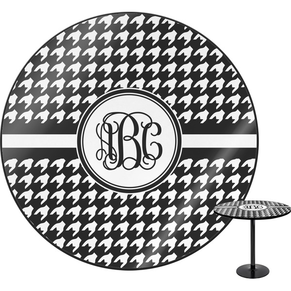 Custom Houndstooth Round Table - 30" (Personalized)