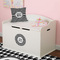 Houndstooth Round Wall Decal on Toy Chest
