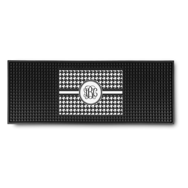Custom Houndstooth Rubber Bar Mat (Personalized)