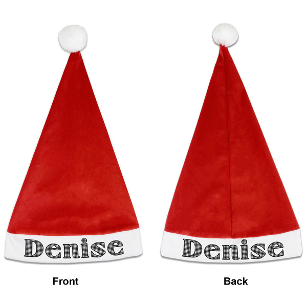 Custom Houndstooth Santa Hat - Front & Back (Personalized)