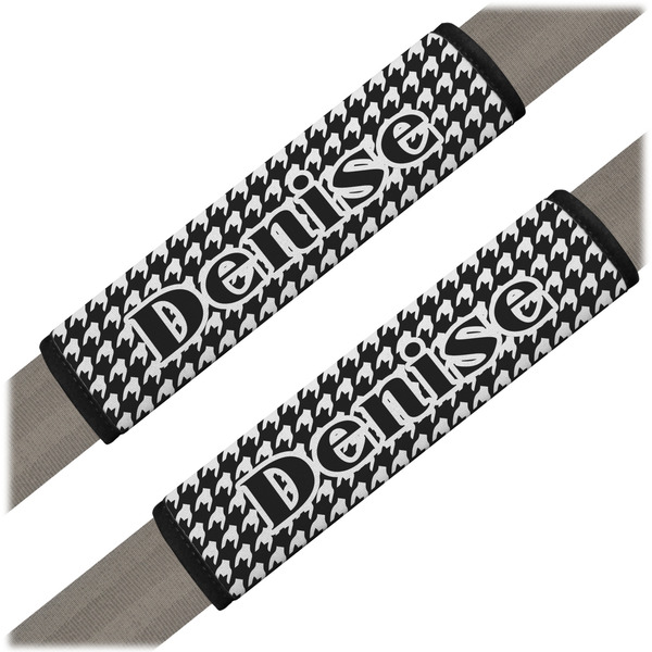 Custom Houndstooth Seat Belt Covers (Set of 2) (Personalized)