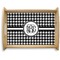 Houndstooth Natural Wooden Tray - Large (Personalized)