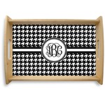 Houndstooth Natural Wooden Tray - Small (Personalized)