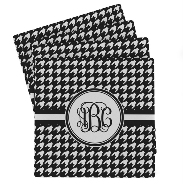 Custom Houndstooth Absorbent Stone Coasters - Set of 4 (Personalized)