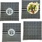 Houndstooth Set of 4 Glass Square Lunch / Dinner Plate 9.5" (Personalized)