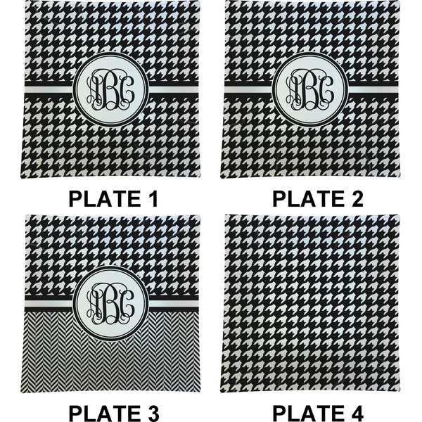 Houndstooth Set of Square Dinner Plates (Approval)