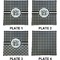 Houndstooth Set of Square Dinner Plates (Approval)