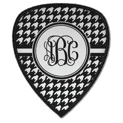 Houndstooth Iron on Shield Patch A w/ Monogram