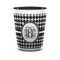 Houndstooth Ceramic Shot Glass - 1.5 oz - Two Tone - Set of 4 (Personalized)