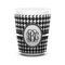 Houndstooth Ceramic Shot Glass - 1.5 oz - White - Set of 4 (Personalized)