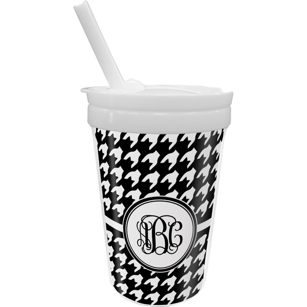 Custom Houndstooth Sippy Cup with Straw (Personalized)