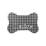 Houndstooth Bone Shaped Dog Food Mat (Small) (Personalized)