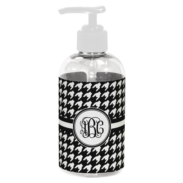 Custom Houndstooth Plastic Soap / Lotion Dispenser (8 oz - Small - White) (Personalized)