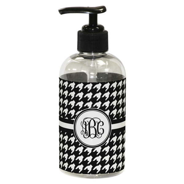 Custom Houndstooth Plastic Soap / Lotion Dispenser (8 oz - Small - Black) (Personalized)