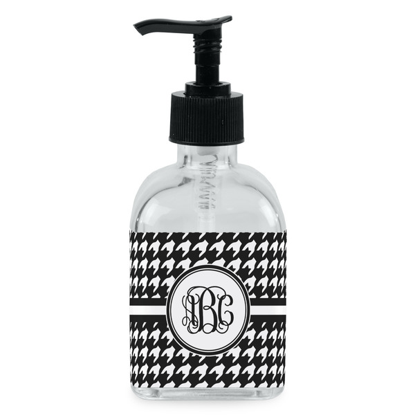 Custom Houndstooth Glass Soap & Lotion Bottle - Single Bottle (Personalized)