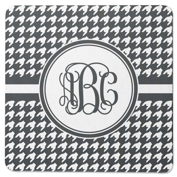 Custom Houndstooth Square Rubber Backed Coaster (Personalized)