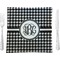 Houndstooth 9.5" Glass Square Lunch / Dinner Plate- Single or Set of 4 (Personalized)