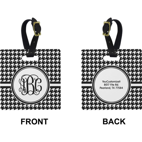 Houndstooth Square Luggage Tag (Front + Back)