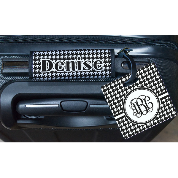 Houndstooth Square Luggage Tag & Handle Wrap - In Context