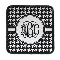 Houndstooth Iron On Square Patch w/ Monogram