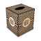 Houndstooth Square Tissue Box Covers - Wood - Front