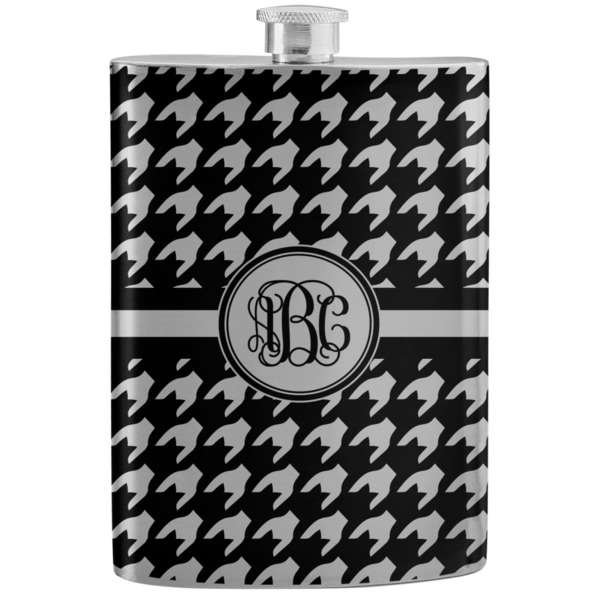 Custom Houndstooth Stainless Steel Flask (Personalized)