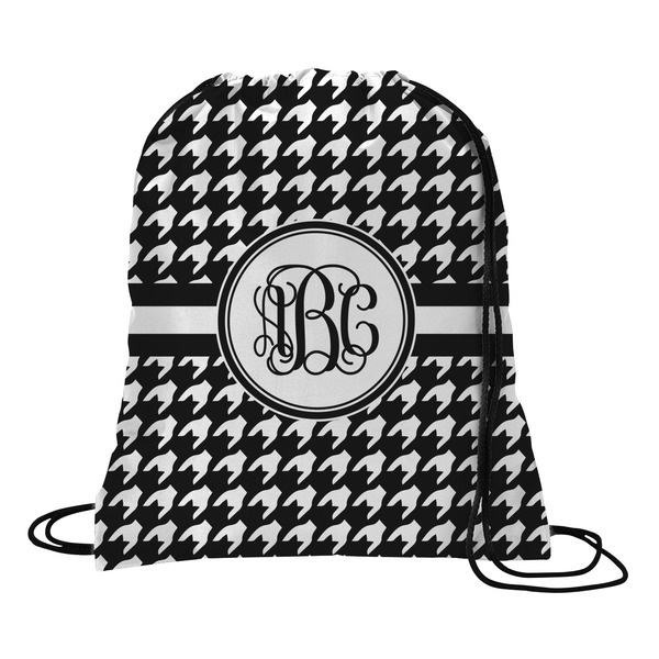 Custom Houndstooth Drawstring Backpack - Large (Personalized)