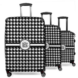 Houndstooth 3 Piece Luggage Set - 20" Carry On, 24" Medium Checked, 28" Large Checked (Personalized)
