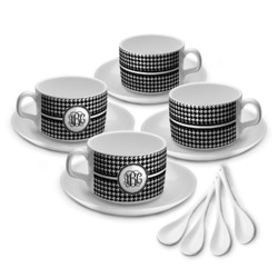 Houndstooth Tea Cup - Set of 4 (Personalized)