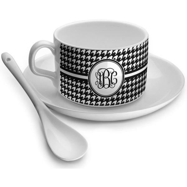 Custom Houndstooth Tea Cup - Single (Personalized)