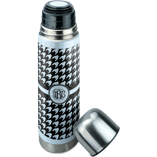 Houndstooth Thermos - Lid Off