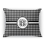 Houndstooth Rectangular Throw Pillow Case (Personalized)