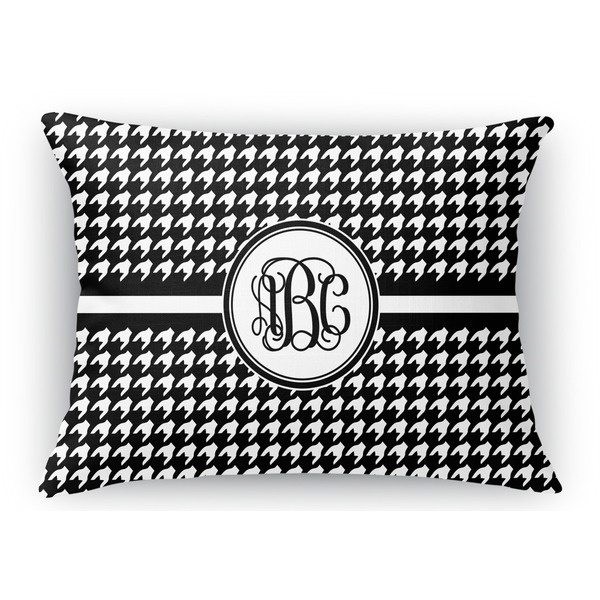 Custom Houndstooth Rectangular Throw Pillow Case - 12"x18" (Personalized)