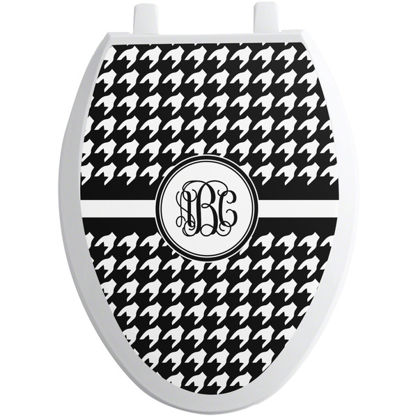 Custom Houndstooth Toilet Seat Decal - Elongated (Personalized)