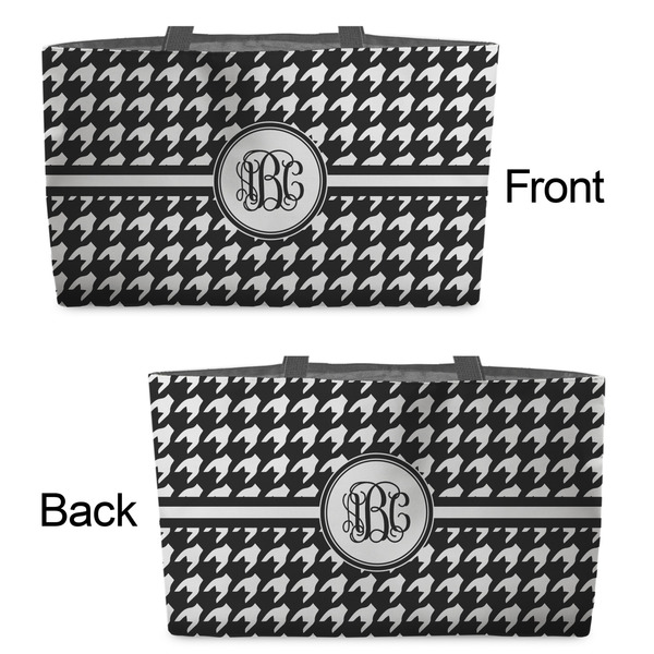 Houndstooth Tote w/Black Handles - Front & Back Views