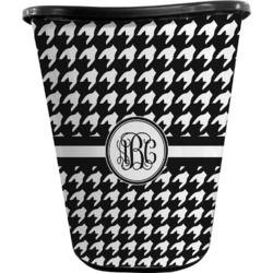 Houndstooth Waste Basket - Double Sided (Black) (Personalized)