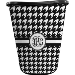 Houndstooth Waste Basket - Single Sided (Black) (Personalized)