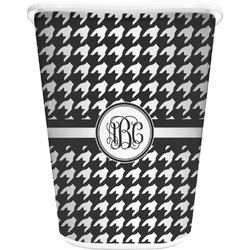 Houndstooth Waste Basket - Double Sided (White) (Personalized)