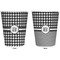 Houndstooth Trash Can White - Front and Back - Apvl