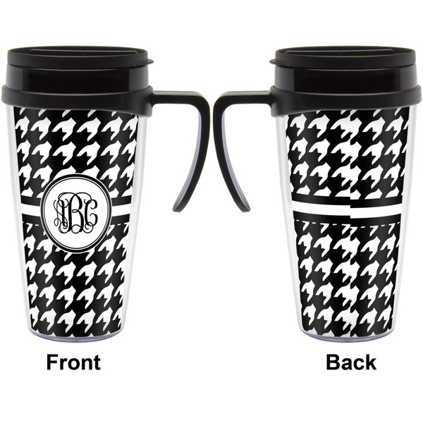 Houndstooth Travel Mug with Black Handle - Approval
